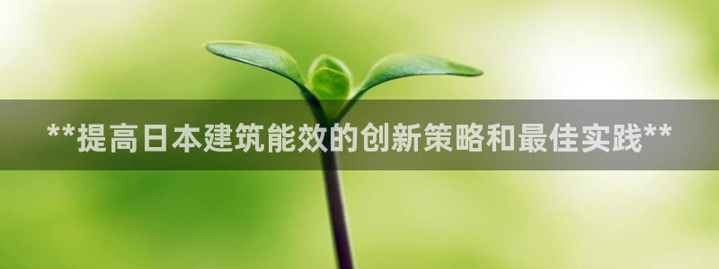 e尊电竞：**提高日本建筑能效的创新策略和最佳实践**