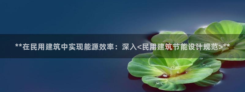 e尊国际网址：**在民用建筑中实现能源效率：深入<民用建筑节能设计规范>**