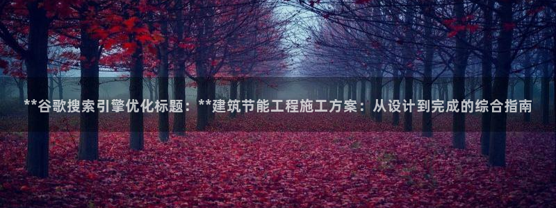 e尊国际客户端：**谷歌搜索引擎优化标题：**建筑节能工程施工方案：从设计到完成的综合指南