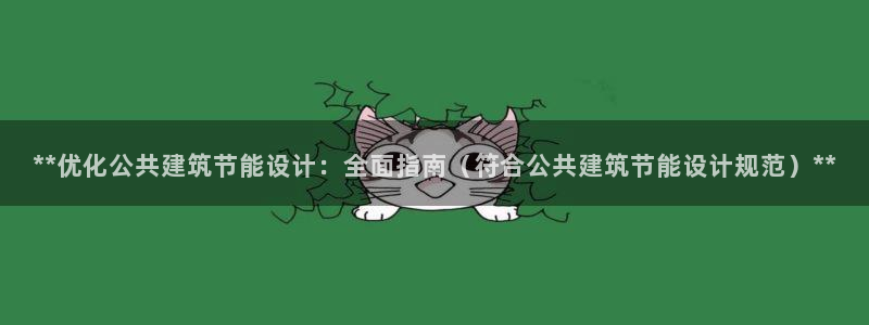 e尊国际平台：**优化公共建筑节能设计：全面指南（符合公共建筑节能设计规范）**