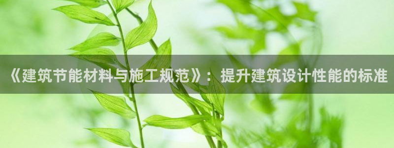 e尊国际娱乐官网下载：《建筑节能材料与施工规范》：提升建筑设计性能的标准