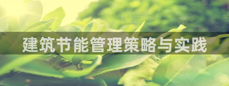 e尊国际官网·网址：建筑节能管理策略与实践