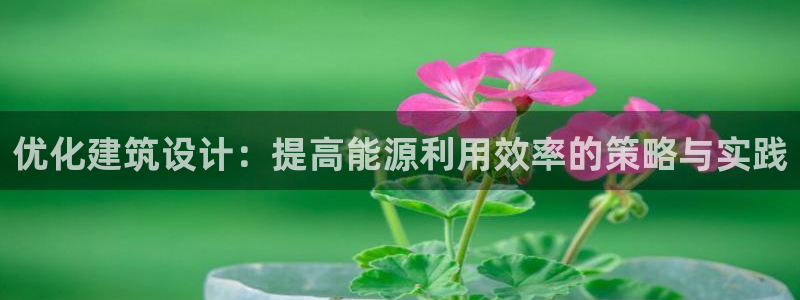 尊亿游戏国际官网：优化建筑设计：提高能源利用效率的策略与实践