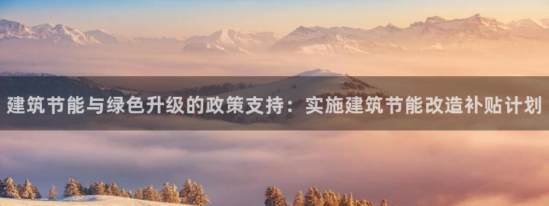 e尊国际官网·网址：建筑节能与绿色升级的政策支持：实施建筑节能改造补贴计划