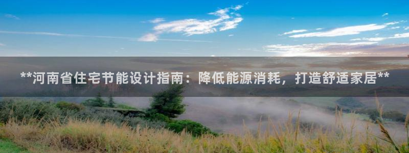 e尊国际官方网站：**河南省住宅节能设计指南：降低能源消耗，打造舒适家居**